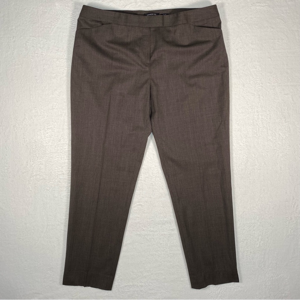 Lafayette 148  Women’s Irving Brown Dress Pants Wool Blend‎ 40x29.5